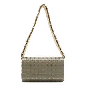 CHANEL Puzzle Coco Mark Shoulder Bag, Plastic Canvas, Greige